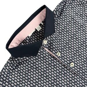 Puma x Arnold Palmer MATTR Polo Shirt Mens XL‎ Navy Pink Iced Tea Lemonade Golf